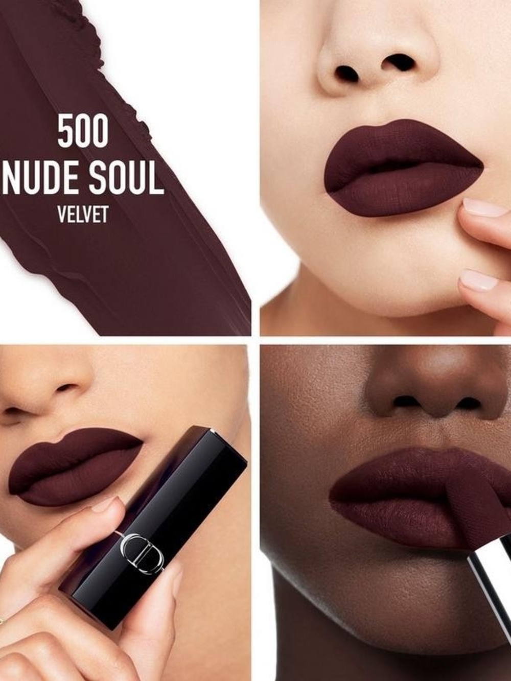 Dior Rouge Velvet Lipstick — 500 Nude Soul (Deep Plum) New No Box
